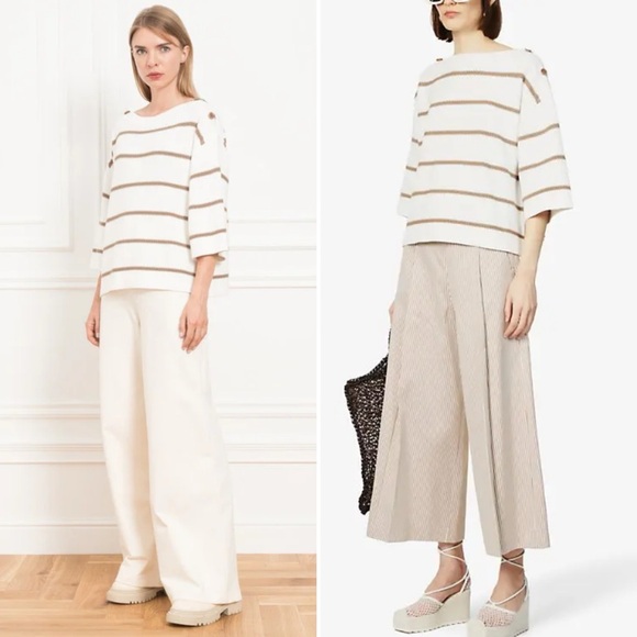 Maxmara Faretra Striped Cotton-Blend Jumper